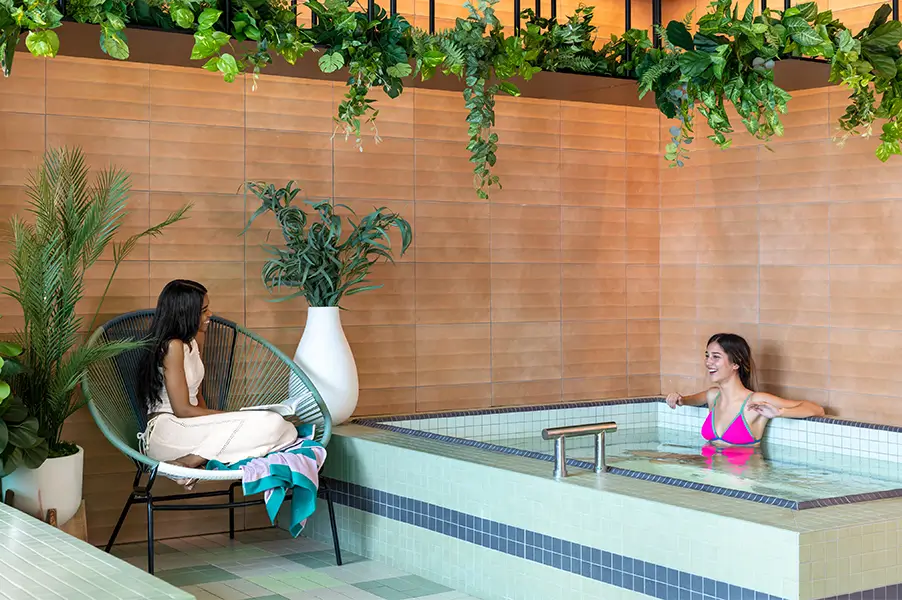 Ladies by the hot-tub