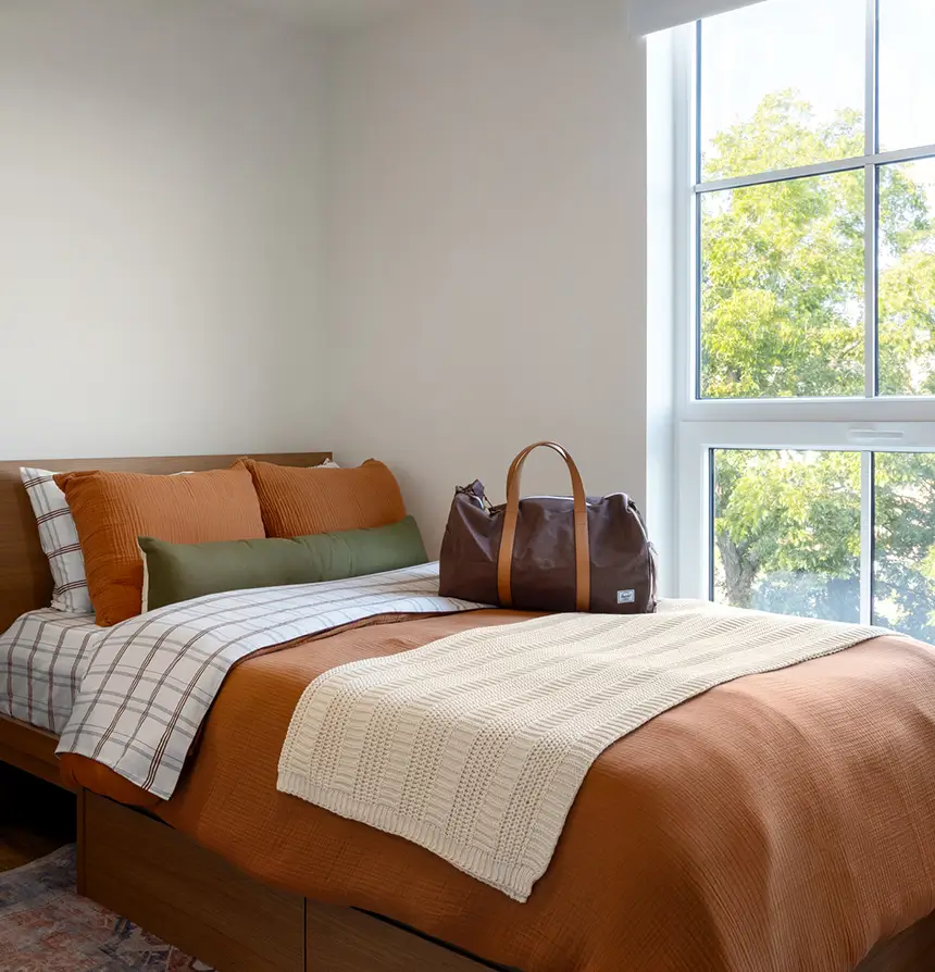 Furnished apartment bedroom