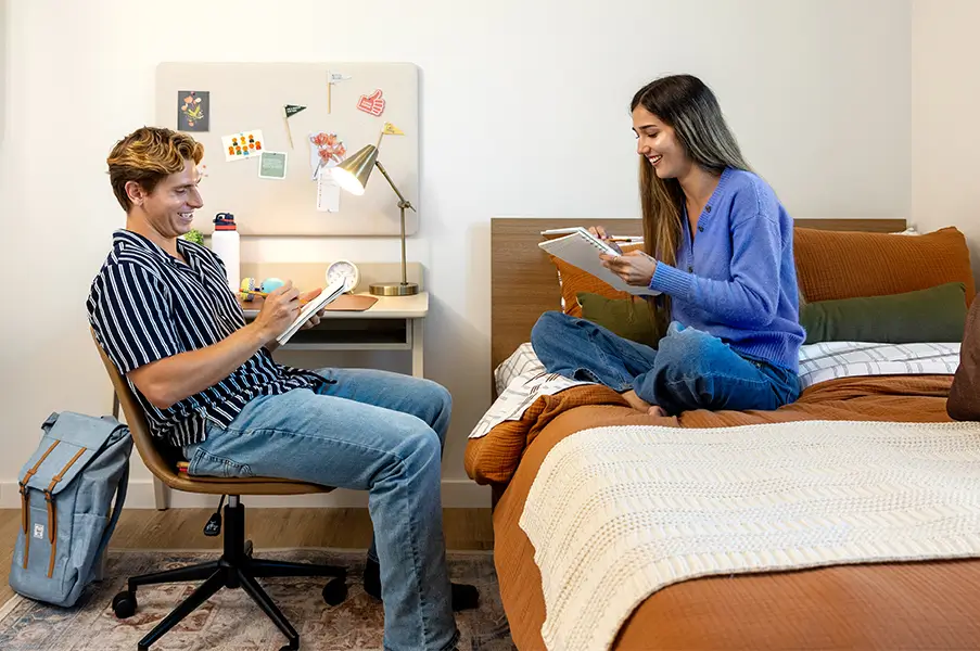 Friends studying together.
